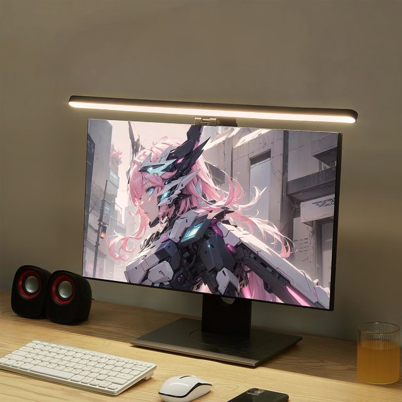 Desk Setup Pc - LED Monitor Light Hanging Desk Lamp