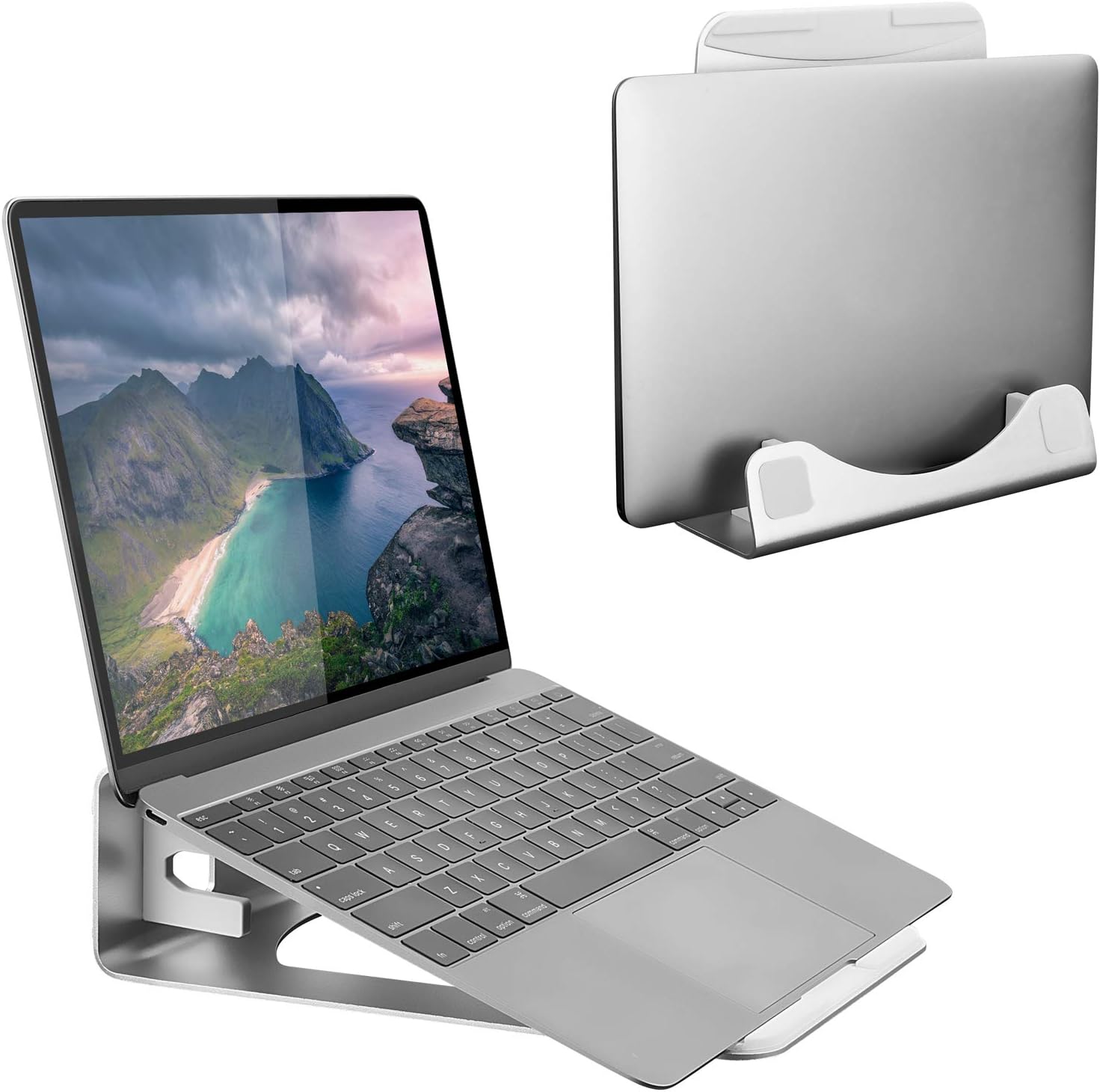 Desk Setup With Laptop And Monitor - Vertical Laptop Stand for Desk, 2-in-1