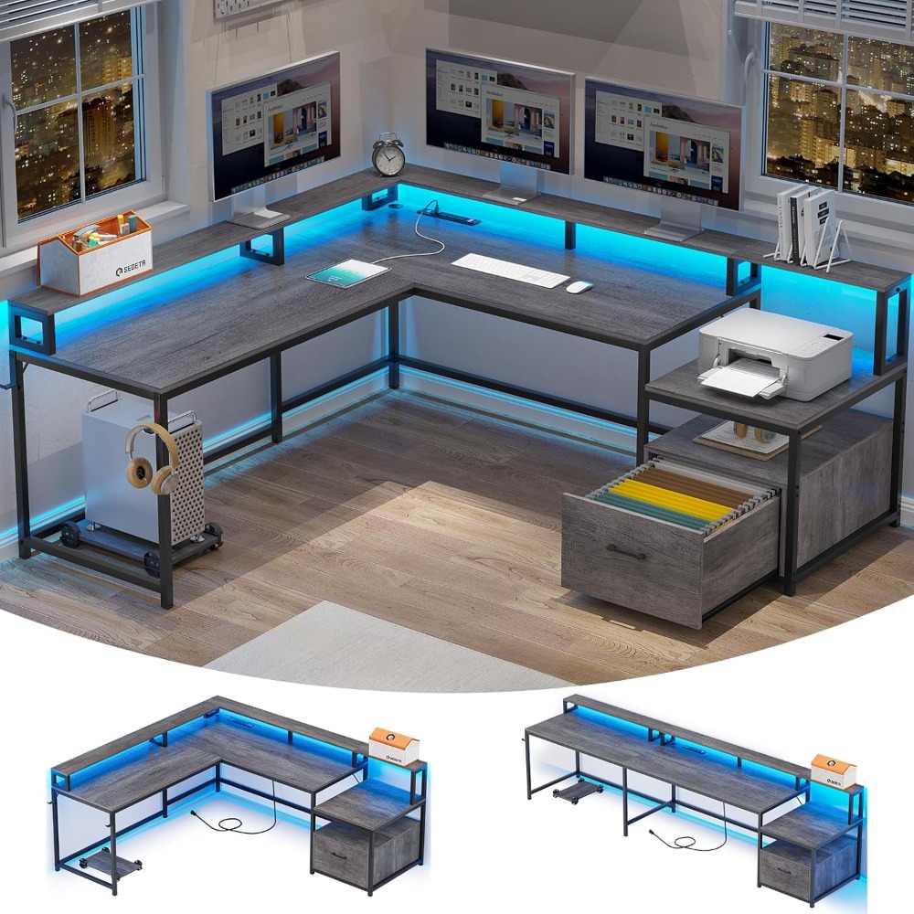 Desk Setup Game - L Shaped Desk, 66