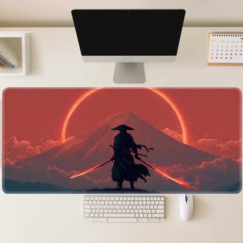 Desk Setup Gaming And Work - Extended Gaming Mouse Pad woven cloth
