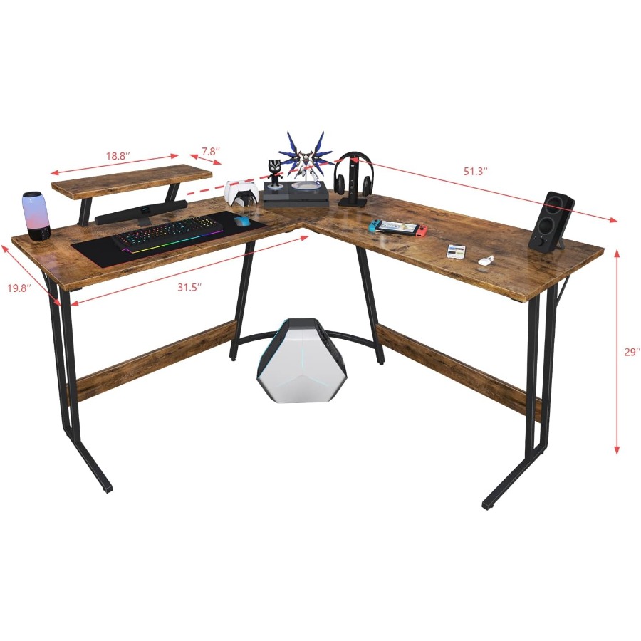 L Shaped Gaming Desk with Larg - Desk Setup Corner ulasan dan harga