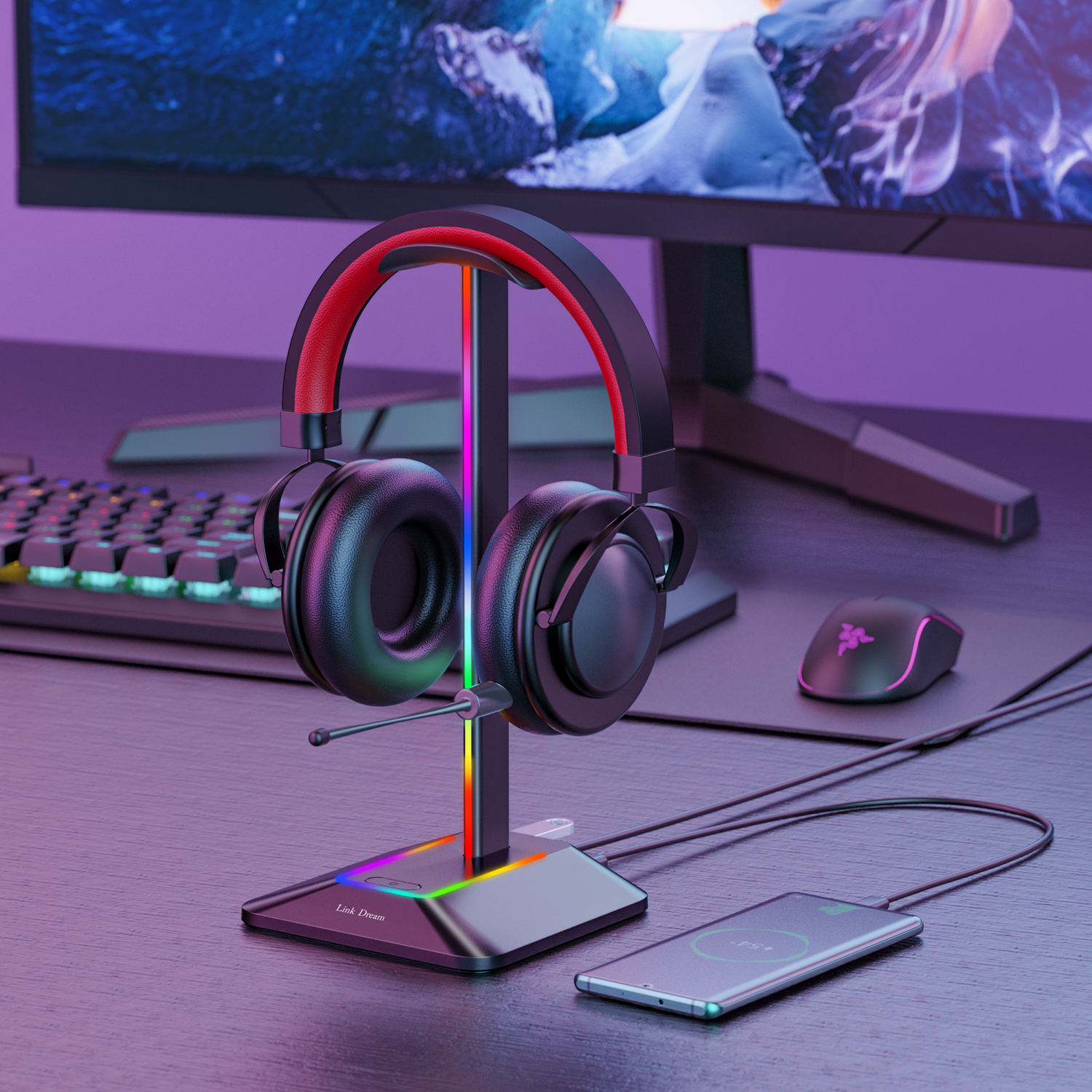 New Bee Z8 RGB Headphones Stan - Desk Setup Game ulasan dan harga
