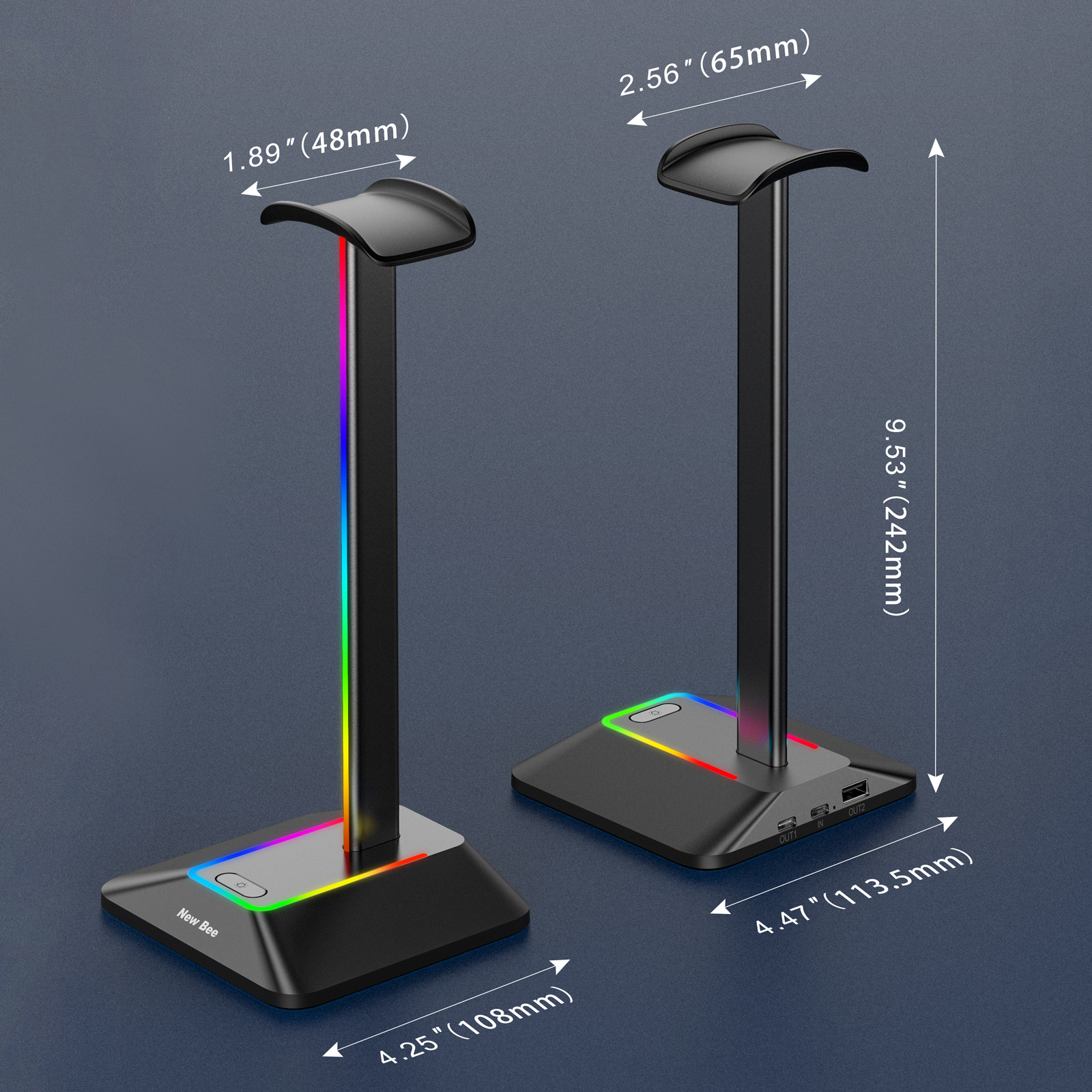 New Bee Z8 RGB Headphones Stan - Desk Setup Game ulasan dan harga