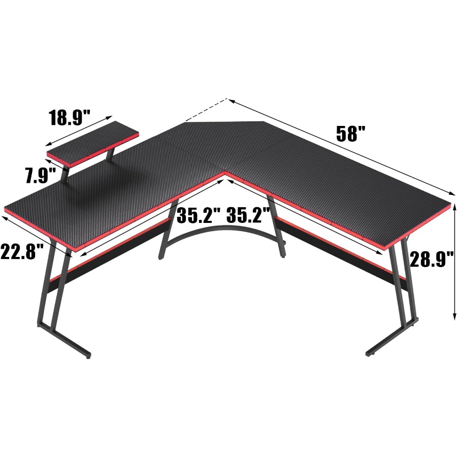 L Shaped Gaming Desk with Larg - Desk Setup Corner ulasan dan harga