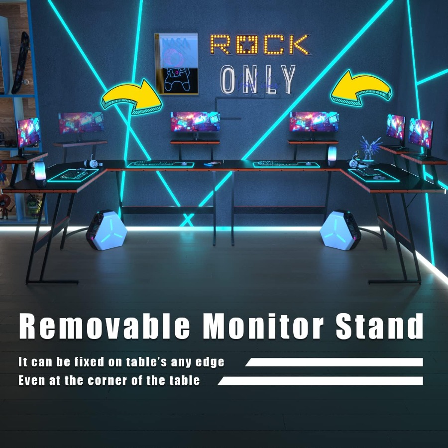 L Shaped Gaming Desk with Larg - Desk Setup Corner ulasan dan harga