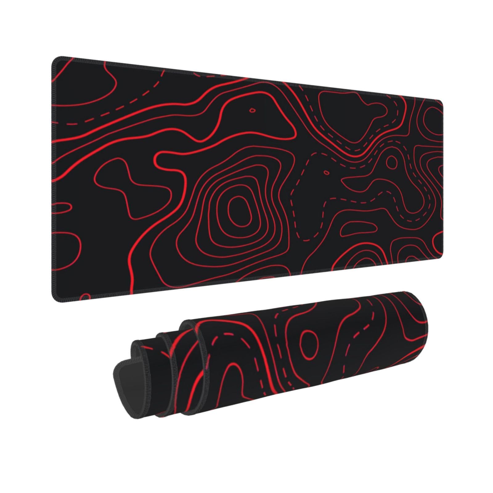 Red Black Topographic Gaming M - Desk Setup Red ulasan dan harga