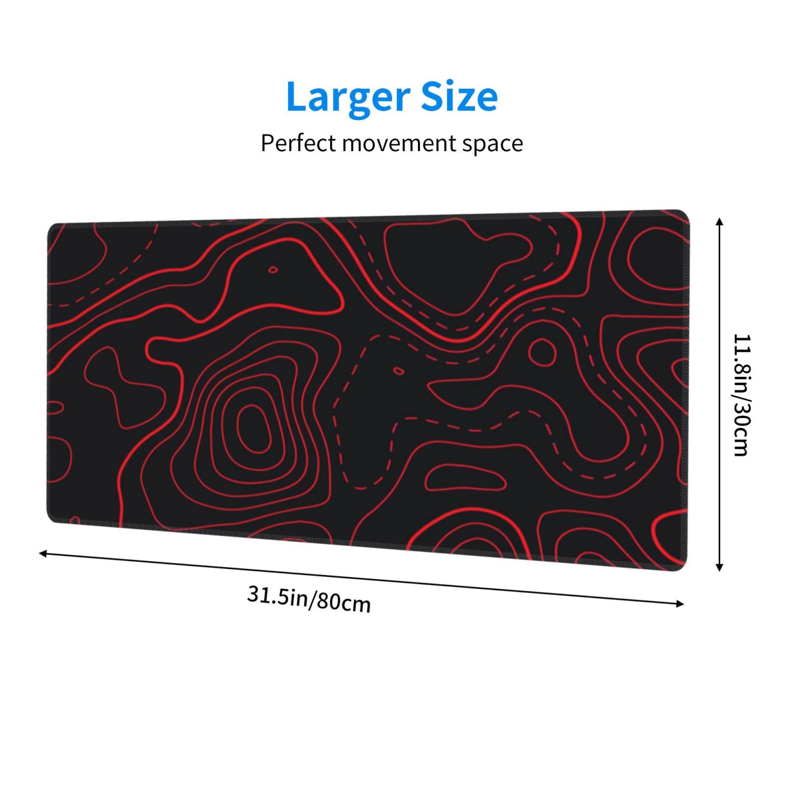 Red Black Topographic Gaming M - Desk Setup Red ulasan dan harga