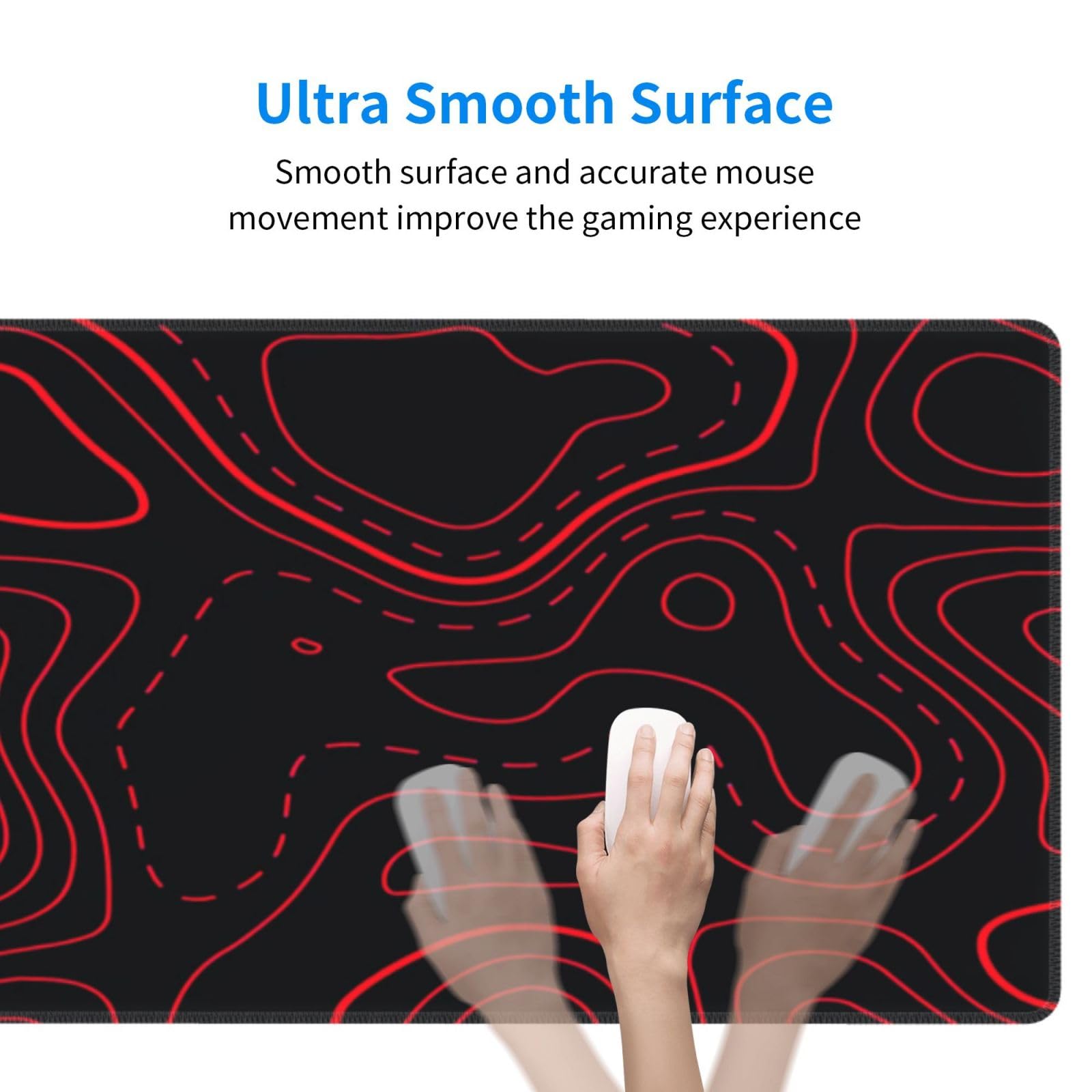 Red Black Topographic Gaming M - Desk Setup Red ulasan dan harga