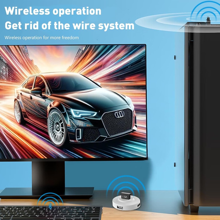 Bluetooth 5.1 Dongle Adapter W - Desk Setup Speakers ulasan dan harga