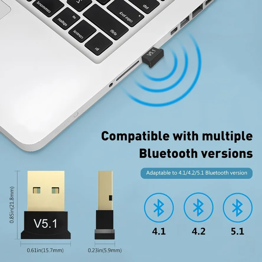 Bluetooth 5.1 Dongle Adapter W - Desk Setup Speakers ulasan dan harga