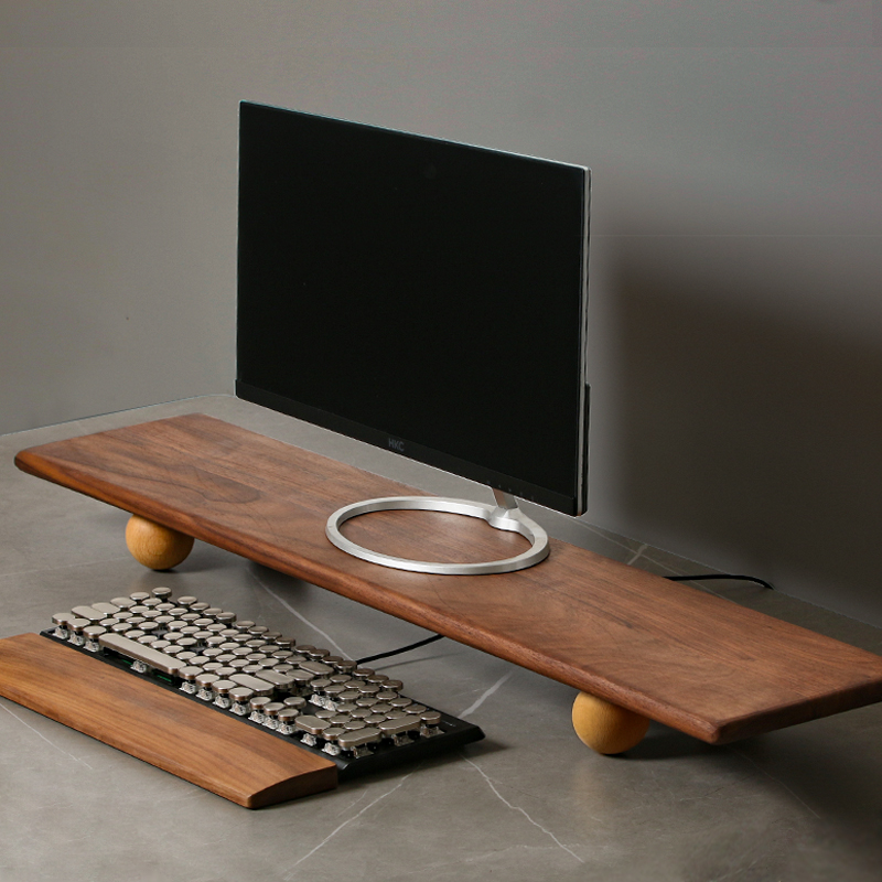 Solid Wood Monitor Riser Lapto - Desk Setup With Laptop And Monitor ulasan dan harga