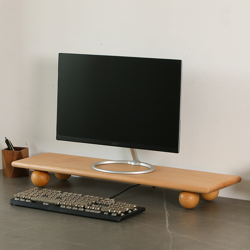 Solid Wood Monitor Riser Lapto - Desk Setup With Laptop And Monitor ulasan dan harga