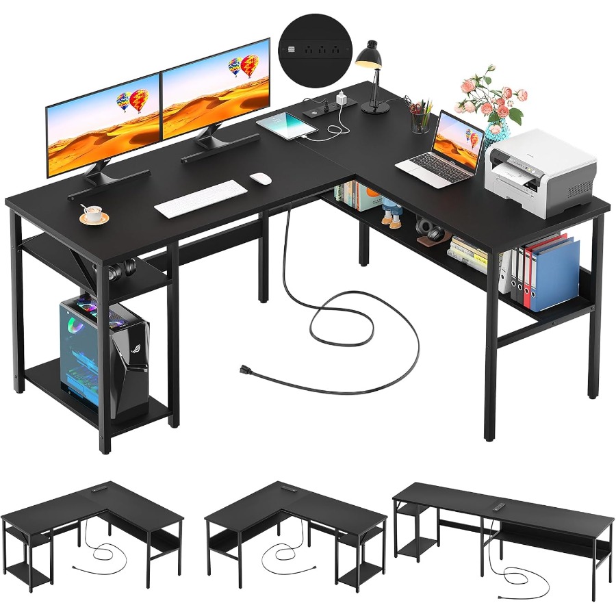Reversible L Shaped Desk with  - Desk Setup Corner ulasan dan harga