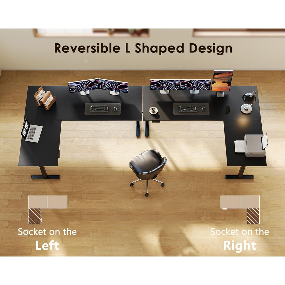 63 Inch Reversible L Shaped El - Desk Setup Pc ulasan dan harga