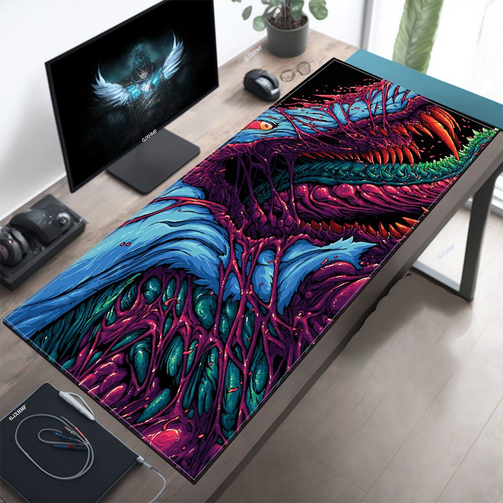 Japan Red Mouse Pad Neon Gore  - Desk Setup Red ulasan dan harga