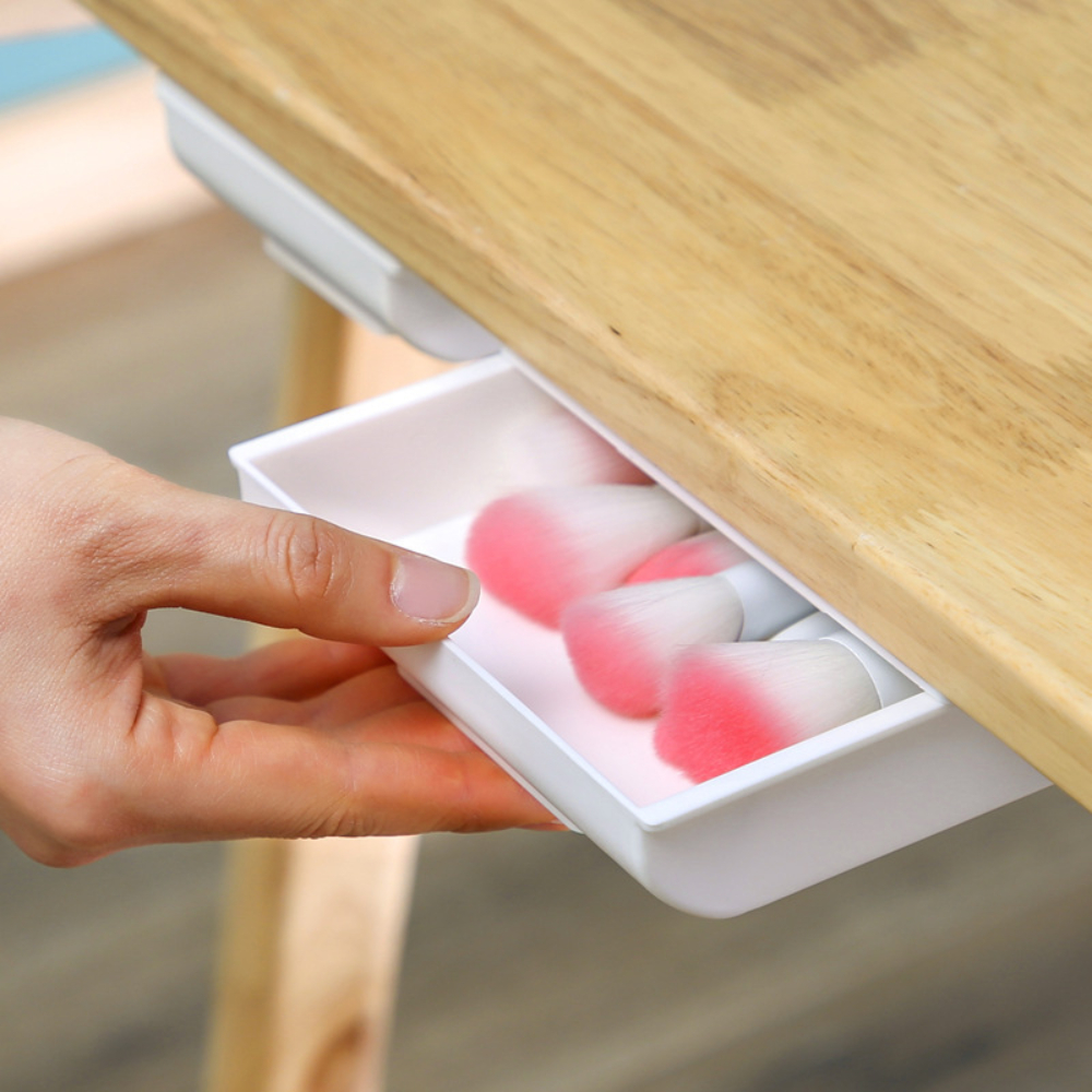 Hidden Storage Box Under Desk  - Desk Setup Organizer ulasan dan harga