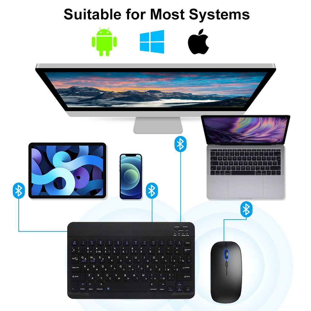 Bluetooth Keyboard and Mouse F - Desk Setup Ipad ulasan dan harga