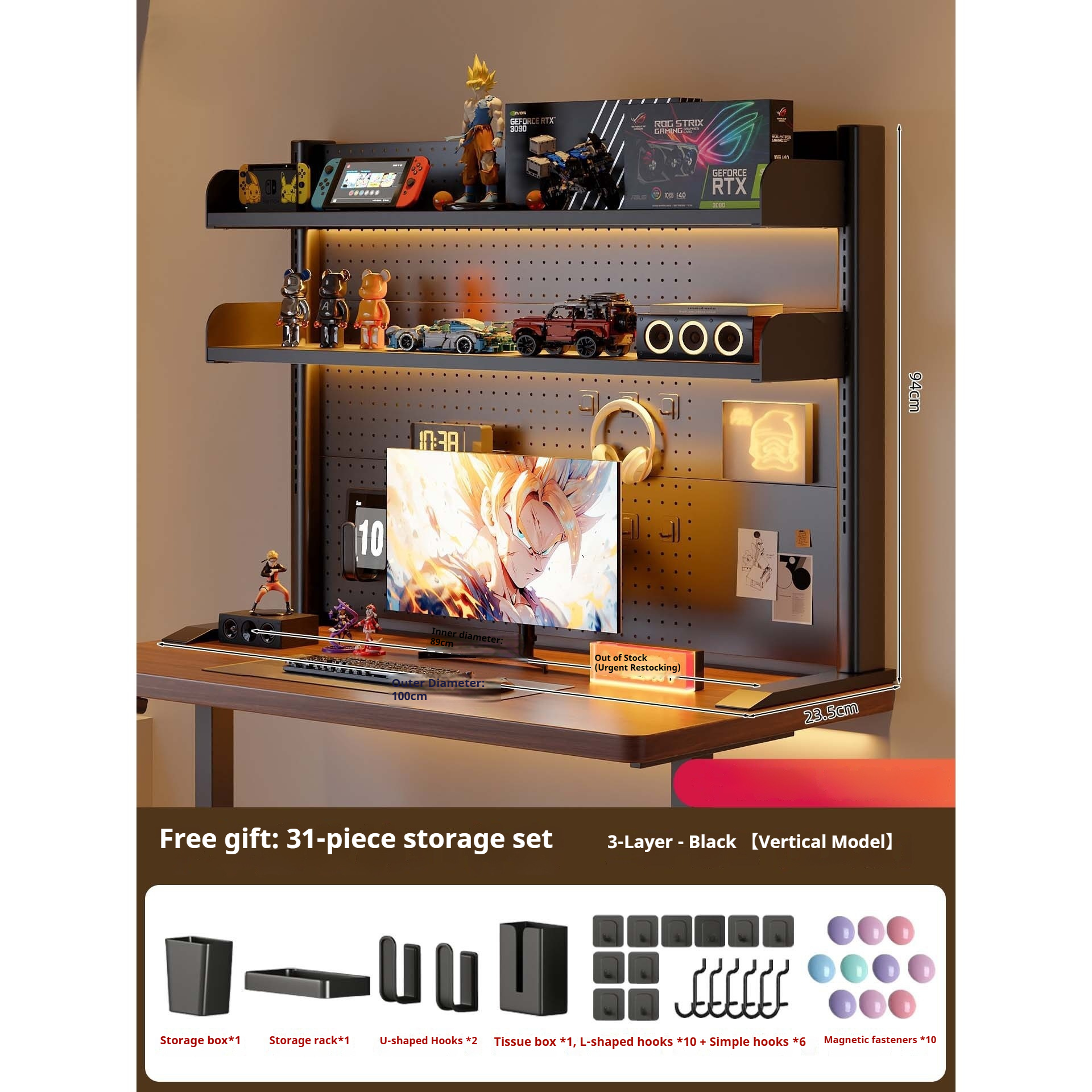 Clamp on Desk Shelf with Pegbo - Desk Setup Organizer ulasan dan harga