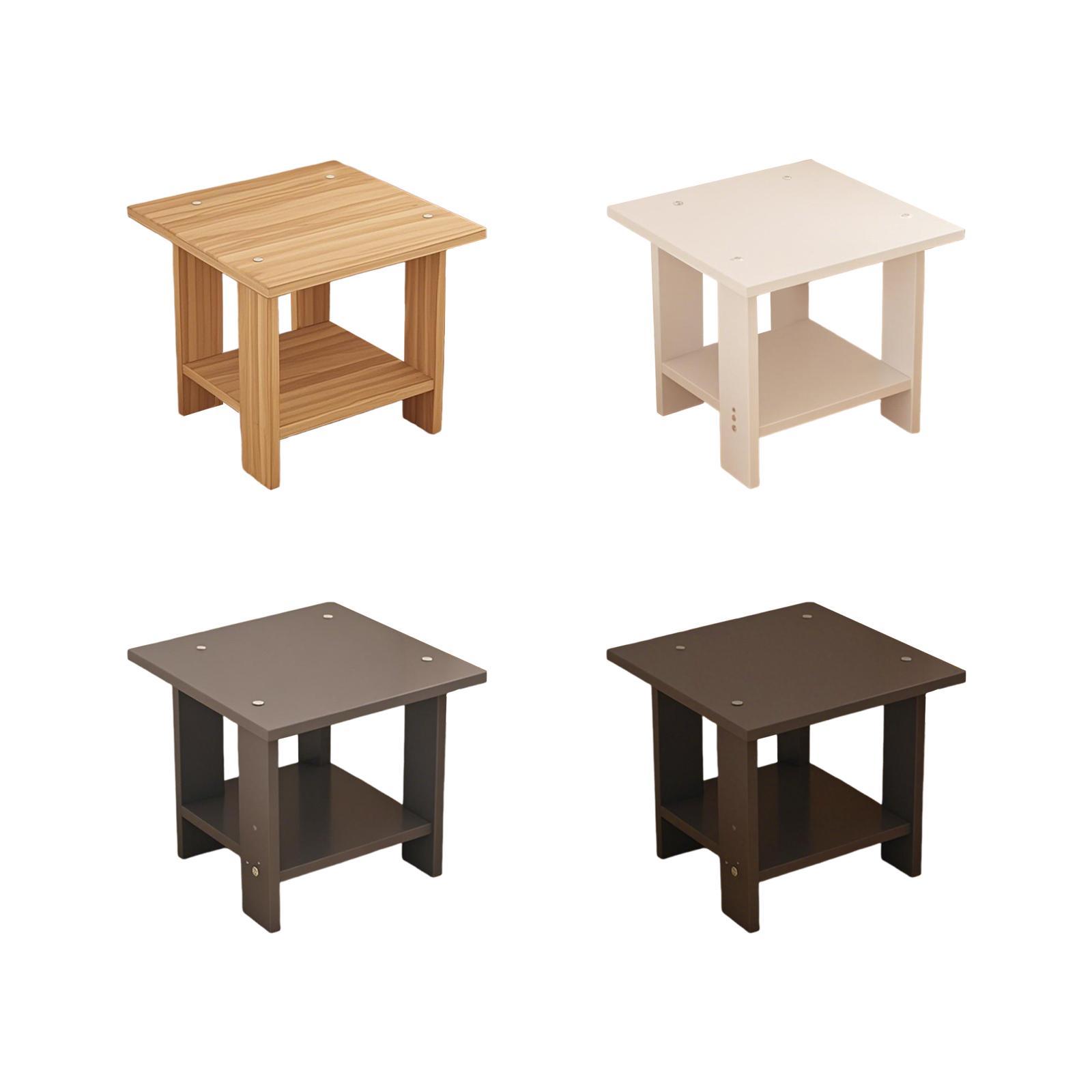 Wooden Double Layers Side Tabl - Desk Setup Maker ulasan dan harga