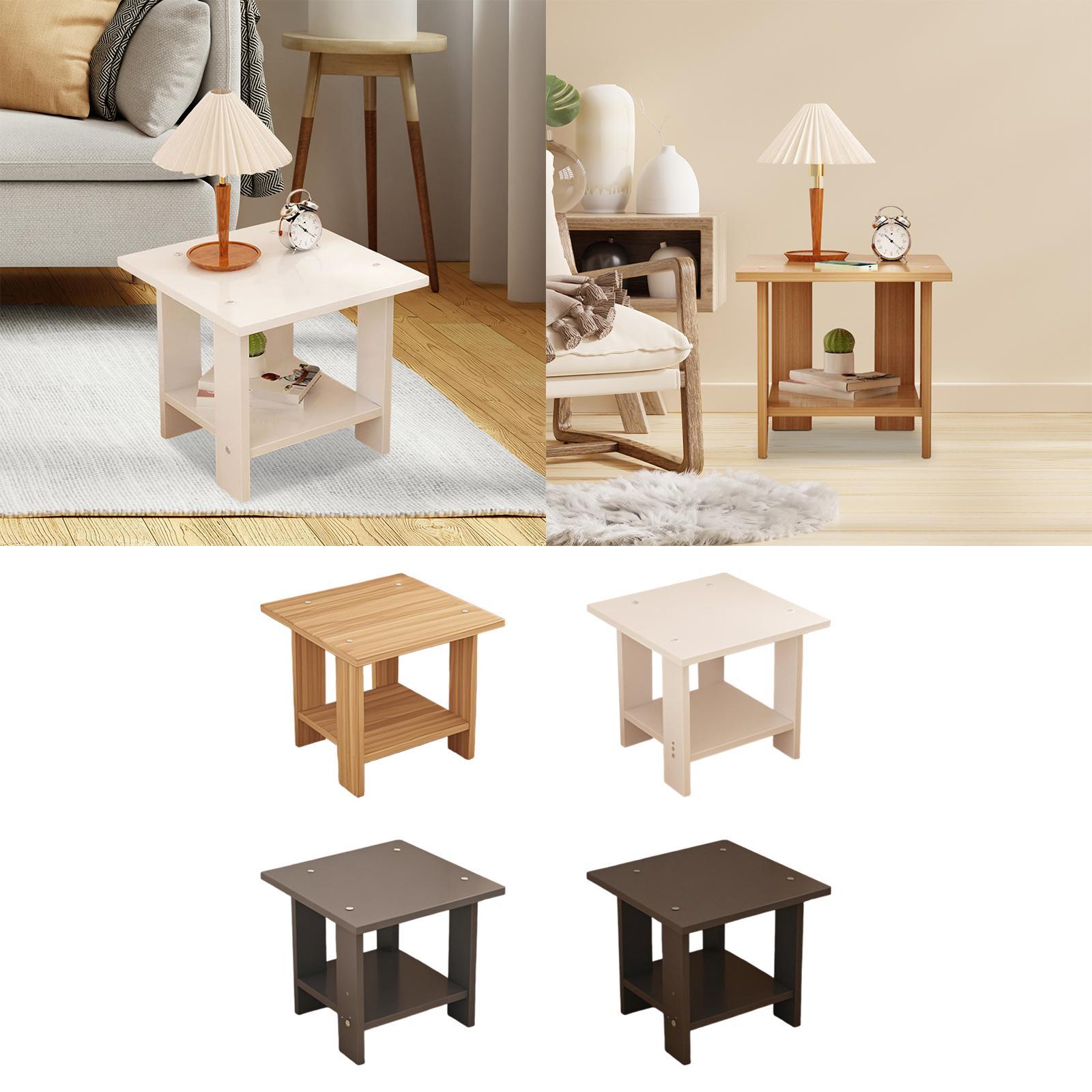 Wooden Double Layers Side Tabl - Desk Setup Maker ulasan dan harga