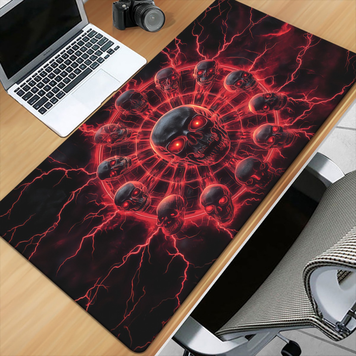 Gothic Skull Pentagram Gaming  - Desk Setup Red ulasan dan harga