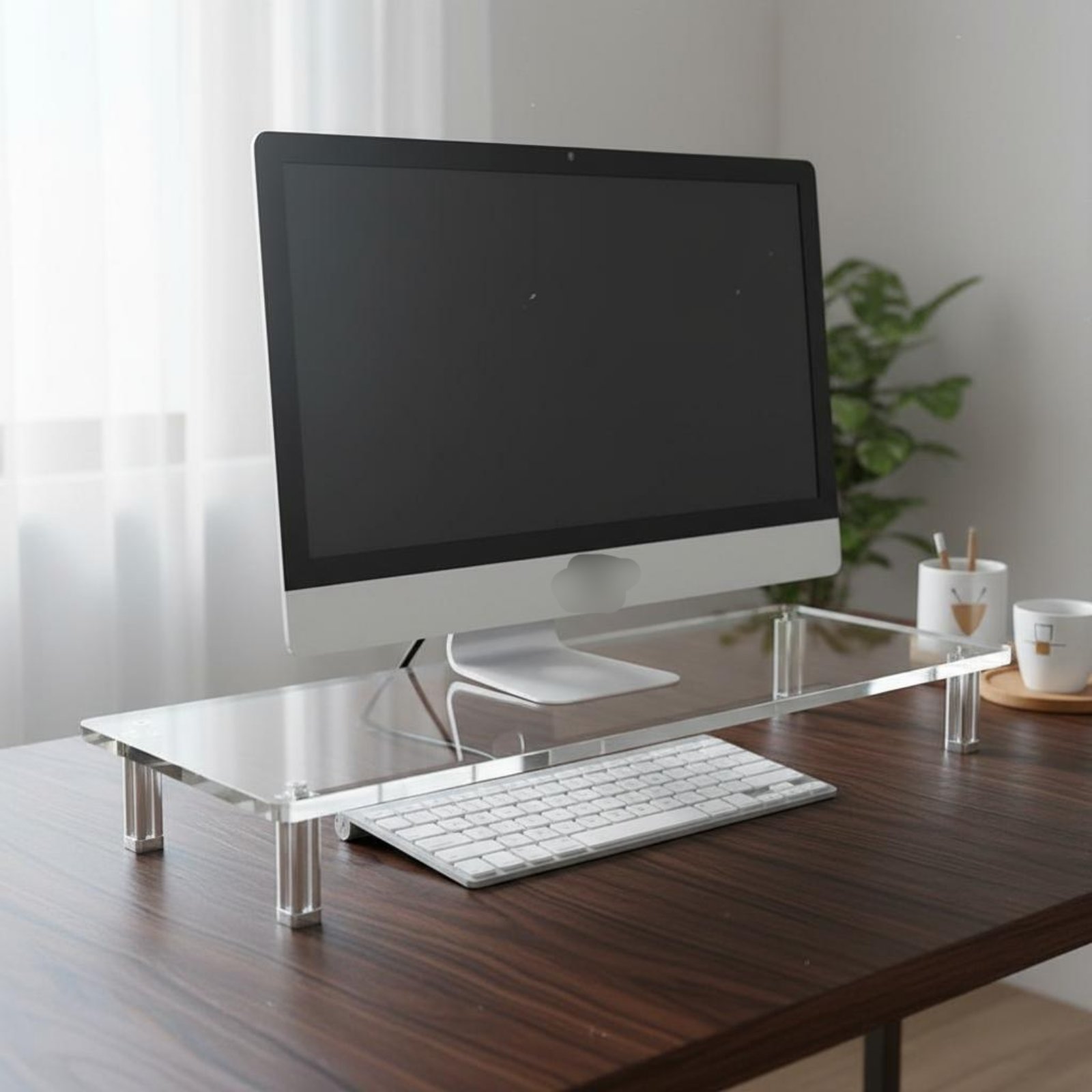 Acrylic Monitor Stand Easy to  - Desk Setup Organizer ulasan dan harga