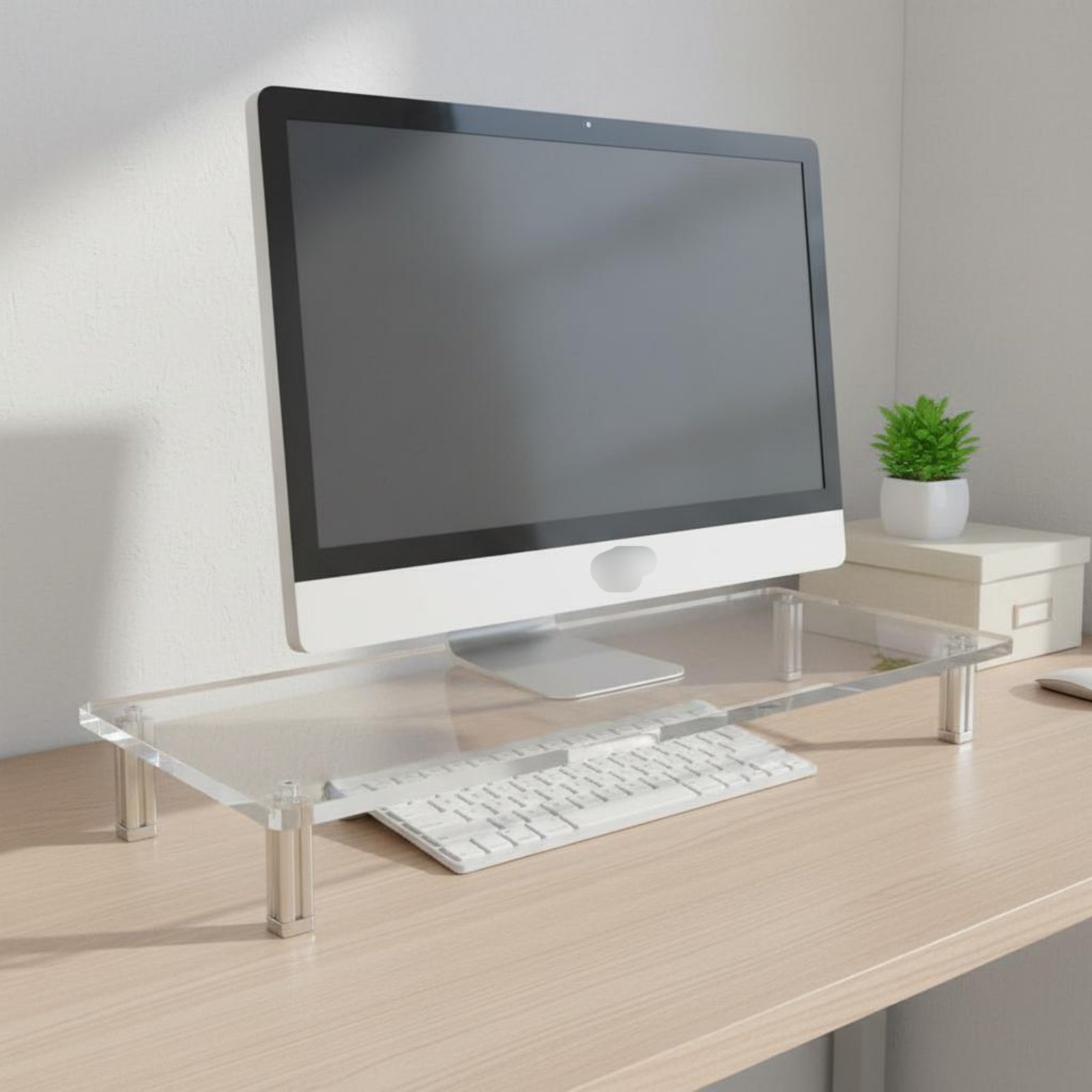 Acrylic Monitor Stand Easy to  - Desk Setup Organizer ulasan dan harga