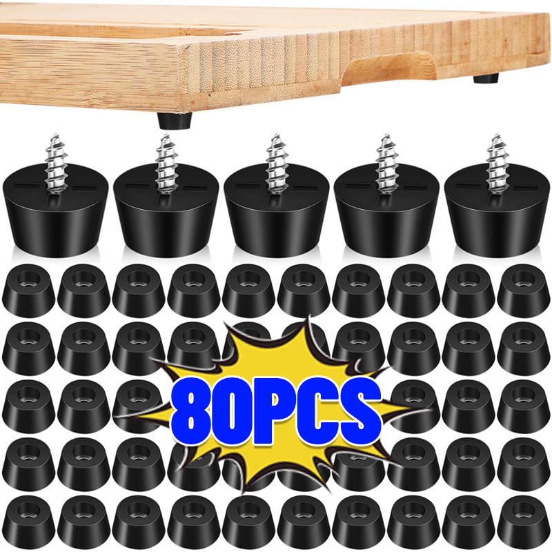 80/8Pcs Black Rubber Feet Pads - Desk Setup Speakers ulasan dan harga