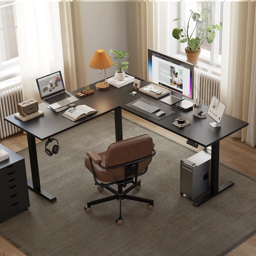L Shaped Standing Desk Adjusta - Desk Setup Corner ulasan dan harga