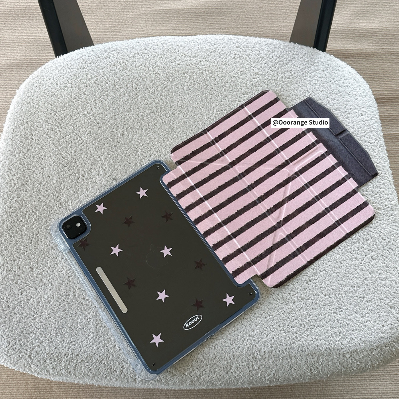Ins Pink And Brown Stripe Tabl - Desk Setup Ipad ulasan dan harga