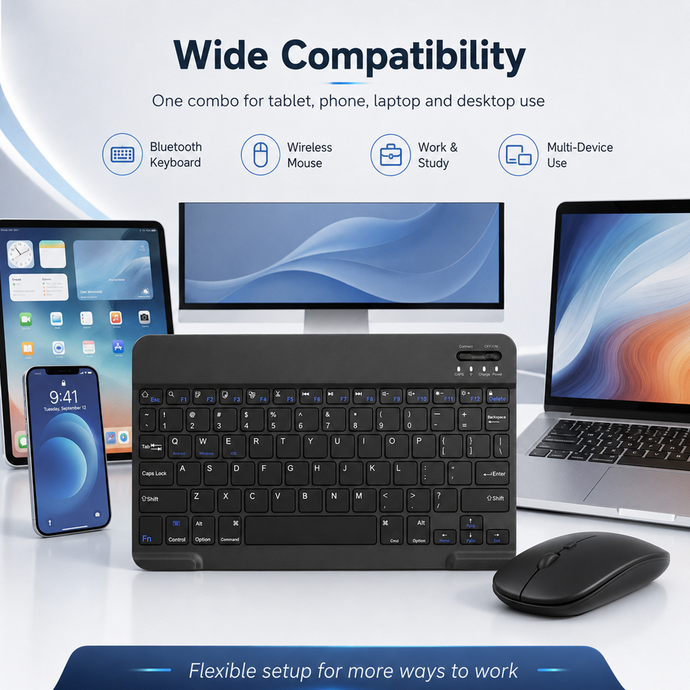 Bluetooth Wireless Keyboard Fo - Desk Setup Ipad ulasan dan harga