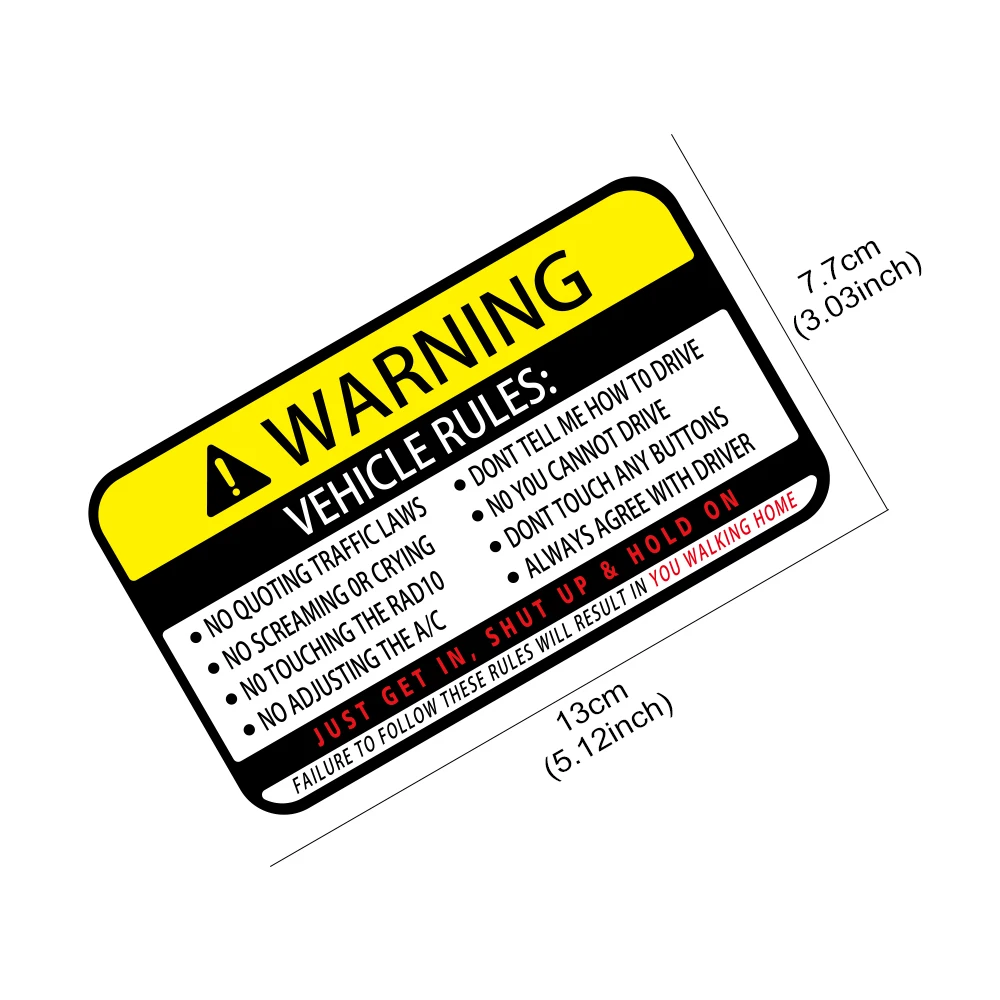 13x7.7cm Warning Words Car Sti - Desk Setup Maker ulasan dan harga