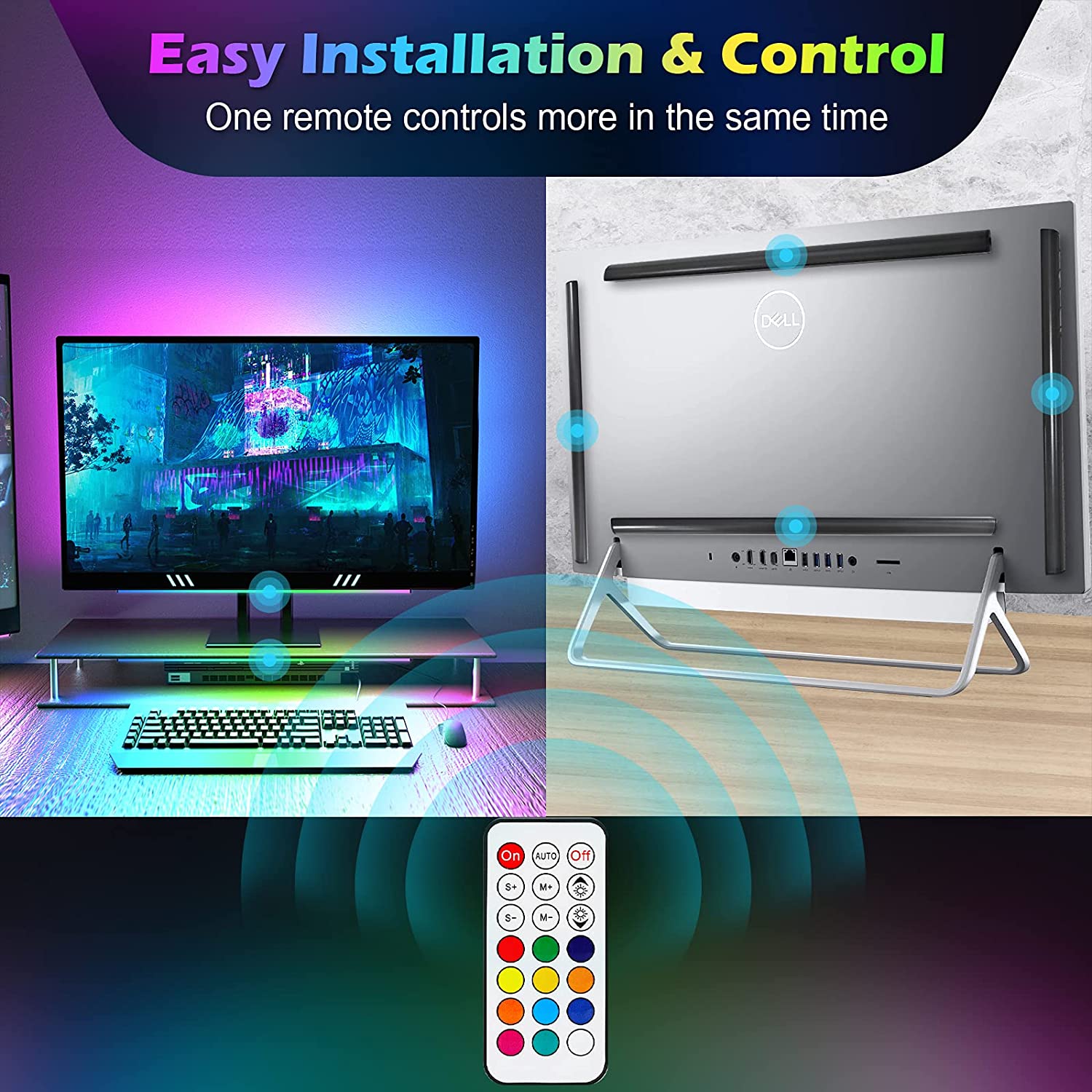 Under Monitor Light Bar RGB Dr - Desk Setup Pc ulasan dan harga